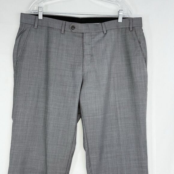 Michael Kors Mens Classic fit Wool Dress Pants 38w/30L Grey Solid NaturalStretch - Picture 13 of 16